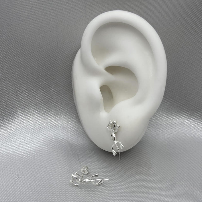 #BR286 - Broquel Lagartija Con Zirconia Plata - F53