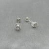#BR287 - Broquel Tambor Con Piedra Zirconia Plata