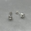 #BR287 - Broquel Tambor Con Piedra Zirconia Plata