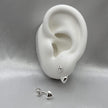 #BR298 - Broquel Doble Corazón Piedra Zirconia Plata - B11/2.5