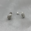#BR301 - Broquel Gota Con Piedra Zirconia Plata - B12/1.6
