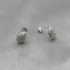 #BR301 - Broquel Gota Con Piedra Zirconia Plata - B12/1.6