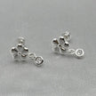 #BR319 - Broquel Flor Con Piedra Zirconia Plata