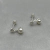 #BR323 - Broquel Perla Y Piedra Zirconia Plata