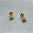 #BX10101 - Broquel Gota/Pera Con Diamante Natural Oro 10K - LX110