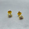 #BX10101 - Broquel Gota/Pera Con Diamante Natural Oro 10K - LX110