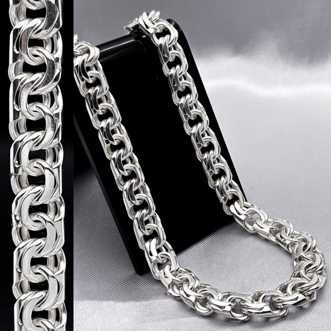 #CAD170 - Cadena Tejido Chino Plata - 9 mm - CE93.5