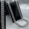 #CAD224 - Cadena Barbada De Plata Con Piedra - 150 - 6 mm - PU39.0