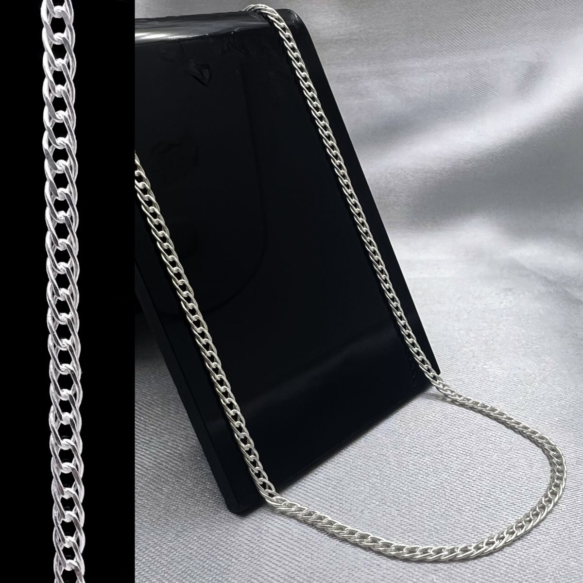 #CAD278 - Cadena Doble Rombo Plata - 050 - 3 mm - CAD6.6