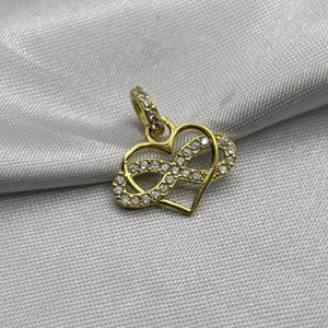 #D10219 - Dije Corazón Infinito Con Piedra Zirconia Oro 10K - K01/1.1