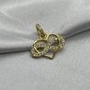 #D10219 - Dije Corazón Infinito Con Piedra Zirconia Oro 10K - K01/1.1