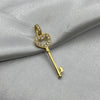#D10220 - Dije Llave Corazón Piedra Zirconia Oro 10K - K01/1.4