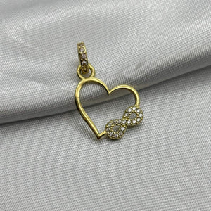 #D10221 - Dije Corazón Infinito Piedra Zirconia Oro 10K - K01/1.0