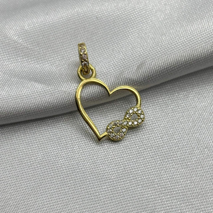 #D10221 - Dije Corazón Infinito Piedra Zirconia Oro 10K - K01/1.0