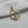 #D10222 - Dije Doble Corazón Piedra Zirconia Oro 10K - K01/1.3