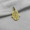 #D10223 - Dije Mano Hamsa/Fátima Corazón Piedra Zirconia Oro 10K - K01/1.6