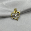 #D10224 - Dije Corazón Con Piedra Zirconia Oro 10K - K01/1.1