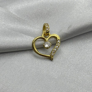 #D10224 - Dije Corazón Con Piedra Zirconia Oro 10K - K01/1.1