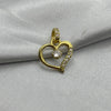 #D10224 - Dije Corazón Con Piedra Zirconia Oro 10K - K01/1.1