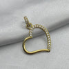 #D10232 - Dije Corazón Con Piedra De Zirconia Oro 10K - K01/1.3