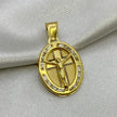 #D10240 - Dije/Medalla Crucifijo Con Piedra Zirconia Oro 10K - I02/1.0