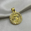 #D10246 - Dije/Medalla De Bautizo Con Piedra Zirconia Oro 10K - I02/1.1