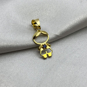 #D10258 - Dije Niño Con Piedra Zirconia Oro 10K - H04/1.0