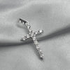 #D122 - Dije Cruz Con Piedra Zirconia Plata - LL1.4