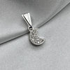 #D141 - Dije Luna De Plata Con Piedra Zirconia - F1.2