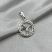 #D143 - Dije Circular Arcángel Miguel Piedra Zirconia Plata - F2.2