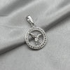 #D143 - Dije Circular Arcángel Miguel Piedra Zirconia Plata - F2.2