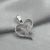 #D150 - Dije Corazón Y Mariposa Con Piedra Zirconia Plata - F1.2
