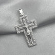 #D166 - Dije Crucifijo Con Piedra Zirconia Plata - LL2.1
