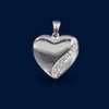 #D201 - Dije/Relicario De Corazón Con Piedra Zirconia Plata - MI4.0