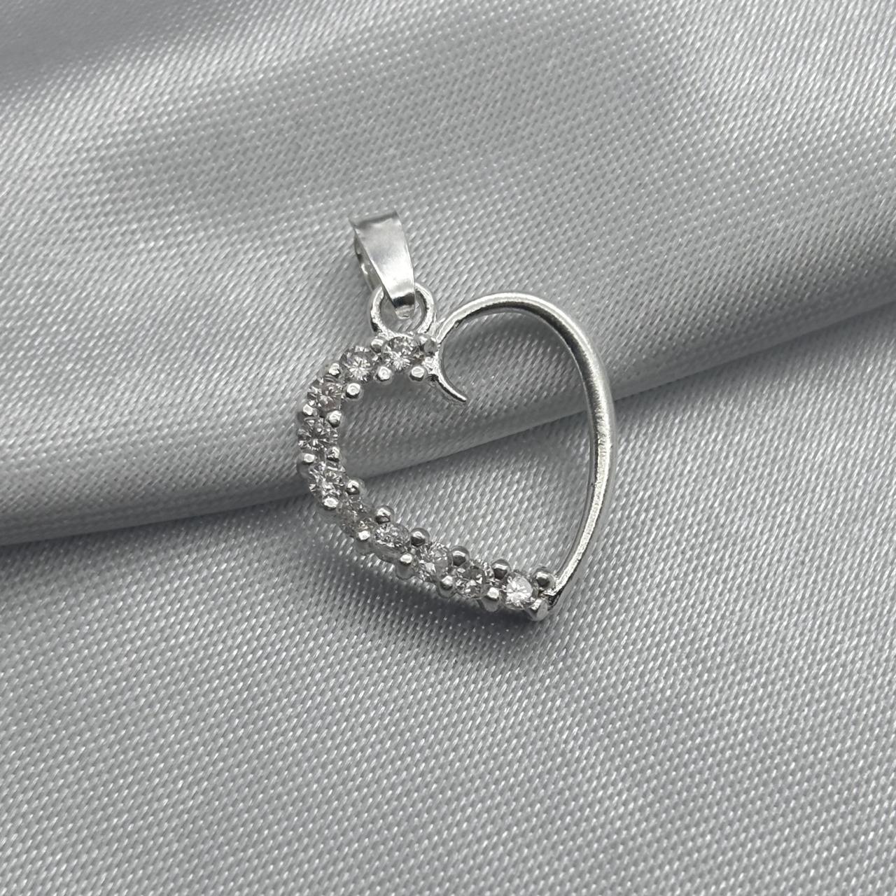 #D293 - Dije Corazón Con Piedra De Zirconia Plata - F1.6
