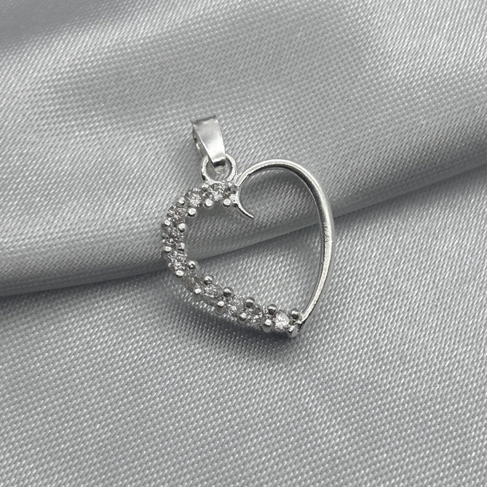 #D293 - Dije Corazón Con Piedra De Zirconia Plata - F1.6