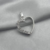 #D293 - Dije Corazón Con Piedra De Zirconia Plata - F1.6