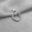 #D320 - Dije Corazón Piedra De Zirconia Plata - F1.0