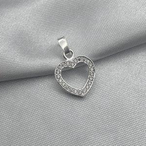 #D320 - Dije Corazón Piedra De Zirconia Plata - F1.0