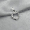 #D320 - Dije Corazón Piedra De Zirconia Plata - F1.0