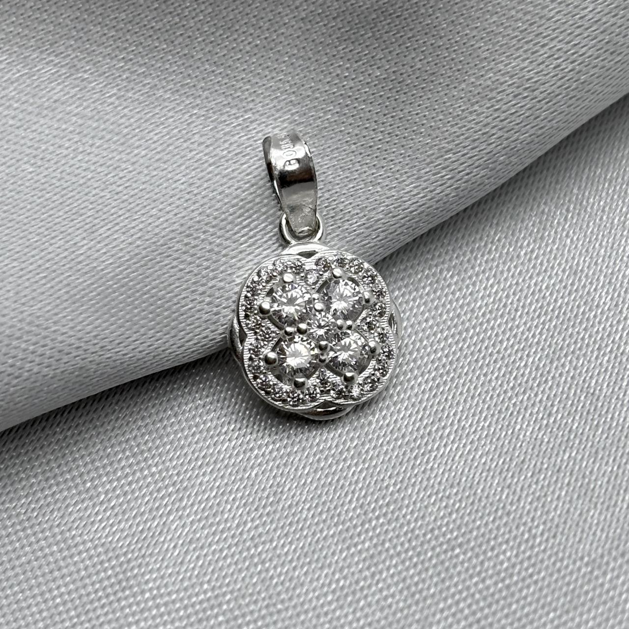 #D345 - Dije De Trébol Tipo Van Cleef Con Piedra Zirconia Plata - LL1.1