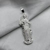 #D361 - Dije Virgen María Desatadora/Desatanudos Con Piedra Zirconia Plata - LL7.4