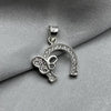 #D395 - Dije Herradura De Caballo Con Mariposa Y Piedra Zirconia Plata - ZC2.3