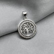 #D397 - Dije Circular Árbol De La Vida Con Piedra Zirconia Plata - ZC2.6