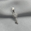 #D400 - Dije Llave Corazón Piedra Zirconia Plata - F0.6