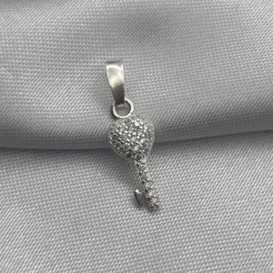 #D400 - Dije Llave Corazón Piedra Zirconia Plata - F0.6
