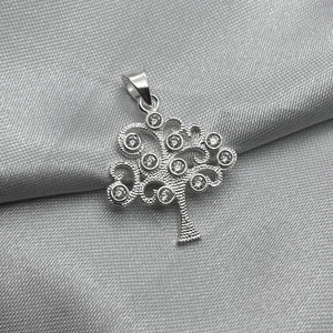 #D405 - Dije Árbol De La Vida Con Piedra Zirconia Plata - ZC2.5