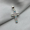 #D412 - Dije Cruz Con Piedra Zirconia Multicolor Plata - ZC2.1