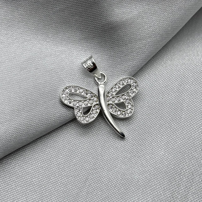 #D417 - Dije Libelula Con Piedra Zirconia Plata - ZC2.3