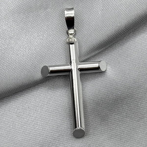 #D425 - Dije Cruz Forma Cilíndrica Plata - LL1.5